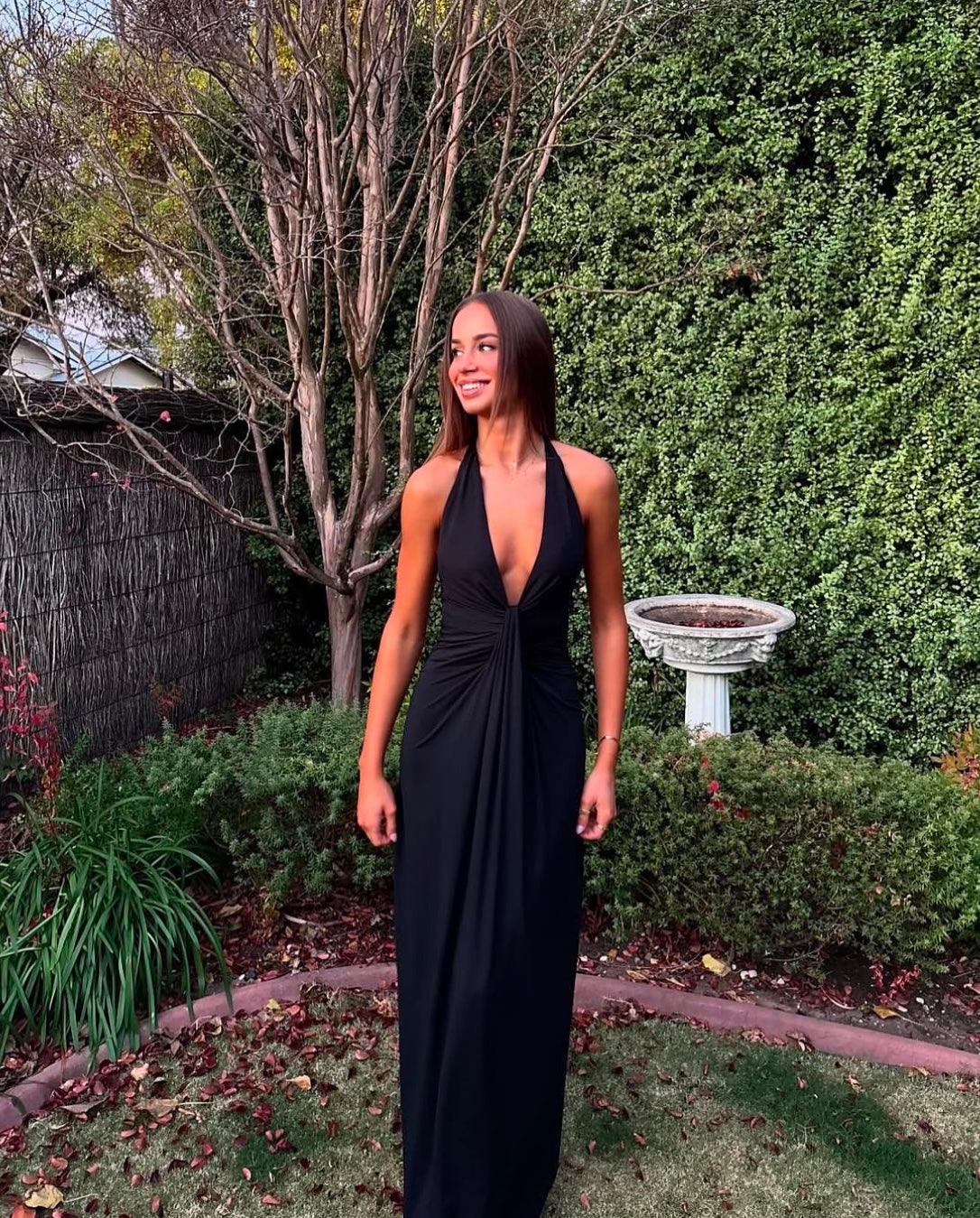 Bec and Bridge Tillie Drape Maxi Dress in Black