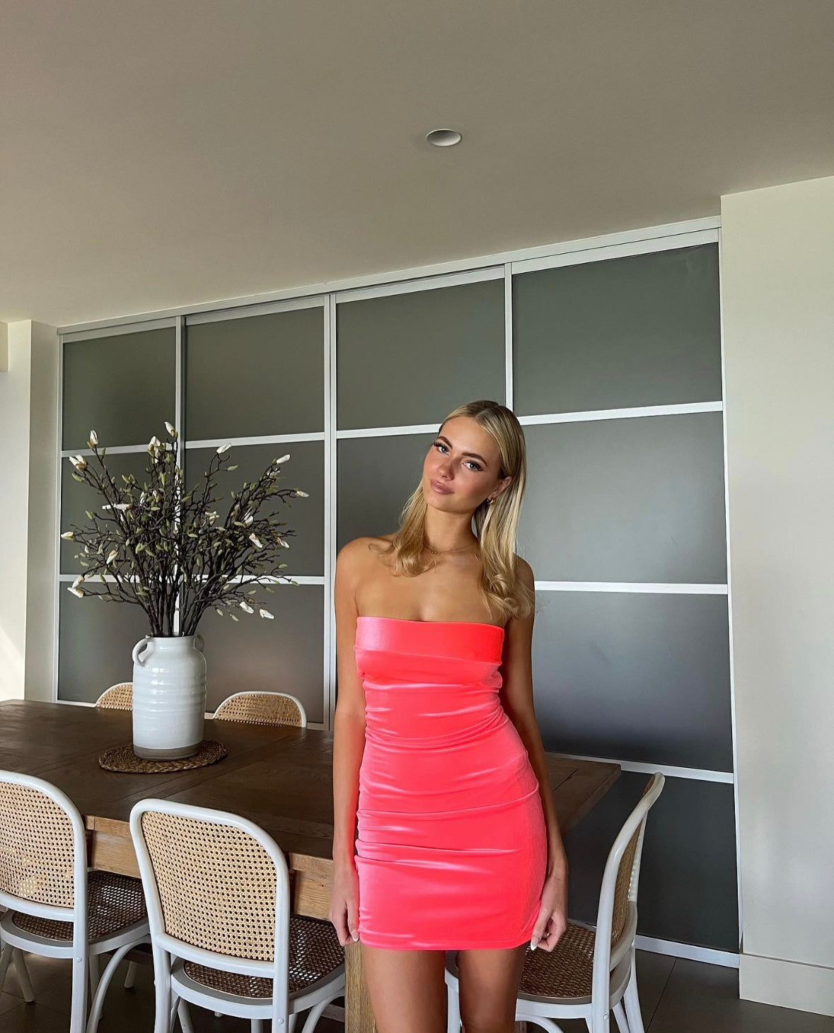 7th York Camryn Mini Dress in Peach