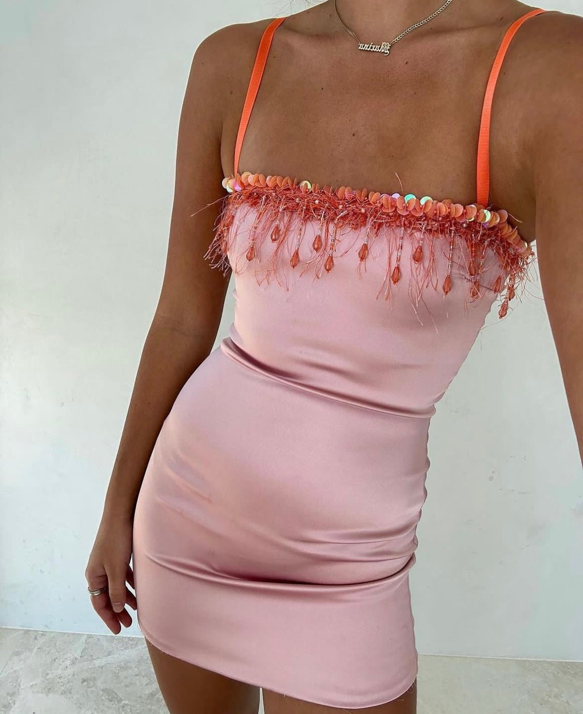 FOR SALE: Danielle Guizio Beaded Mini Dress - Size Small